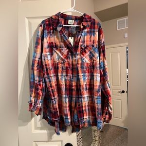 Jaded Gypsy Plaid Button Down L/XL